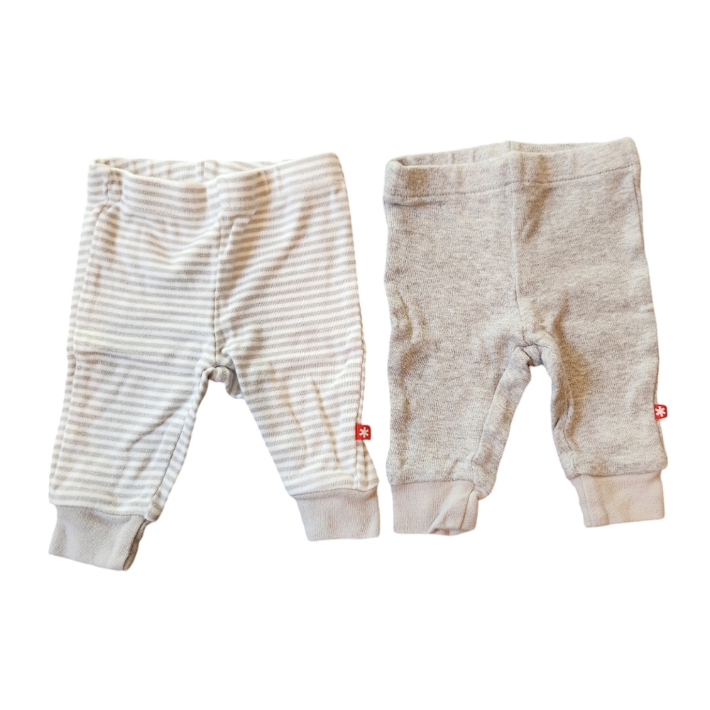 Skip Hop Pants Set of 2 Size Newborn Gray & Gray/White Stripes